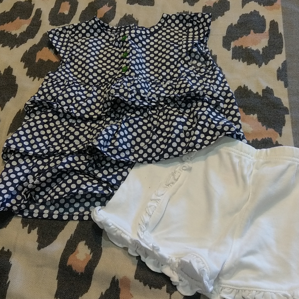 Carter's top, granimal shorts girls outfit